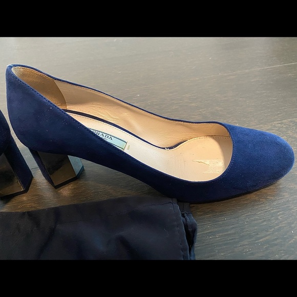 Blue suede Prada heels. Almost brand new! Great condition! - Picture 2 of 2